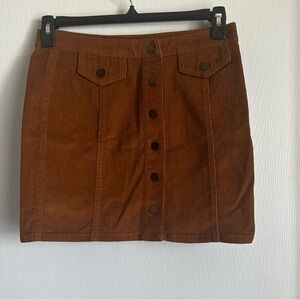 Blue Spice Brown Corduroy Skirt Casual